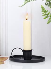 1pc Iron Candle Holder - Black - View 5