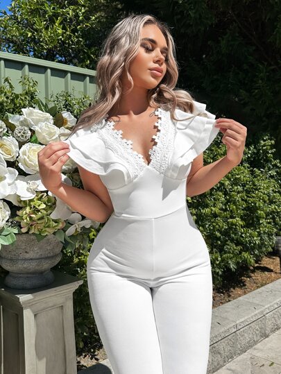 ワンピース herlipto Bicolor-Trim Flared Romper Herlipto Bicolor