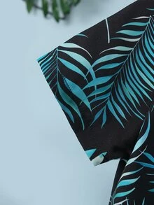 小男童熱帶圖案襯衫連體短褲 - 彩色 - 查看 6