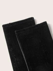 Rhinestone Tassel Decor Long Gloves - Black - View 4