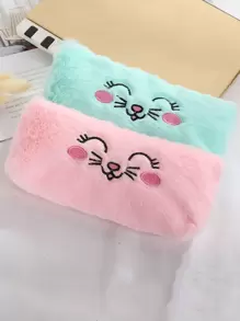 1 pieza Estuche de lápiz con estampado de dibujos animados al azar felpa - Multicolor - Ver 1