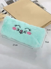 1 pieza Estuche de lápiz con estampado de dibujos animados al azar felpa - Multicolor - Ver 2