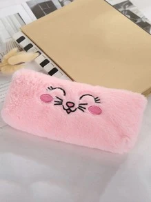 1 pieza Estuche de lápiz con estampado de dibujos animados al azar felpa - Multicolor - Ver 4