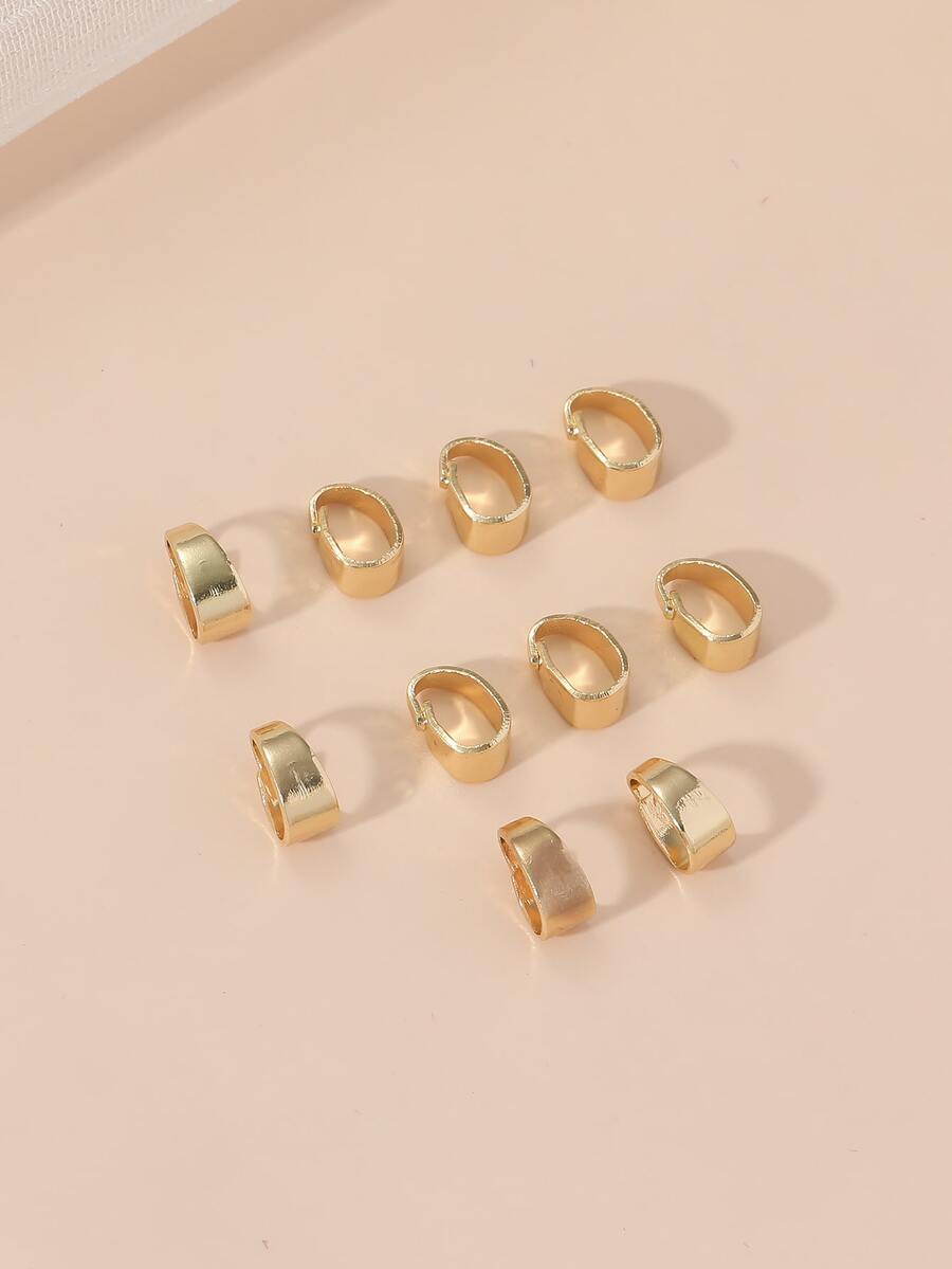 10入組扣飾DIY首飾配件 - 金黃色 - 查看 1