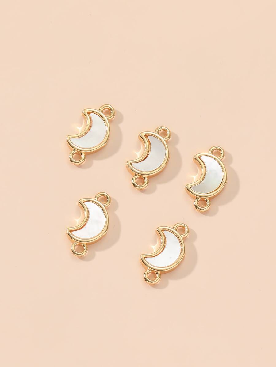 5pcs Moon DIY Connector - Yellow Gold - View 1