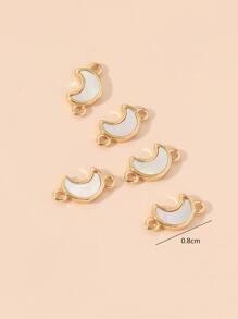 5pcs Moon DIY Connector - Yellow Gold - View 3