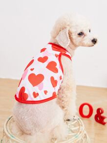 PETSIN 情人節1入組愛心圖案寵物背心 - 彩色 - 查看 7