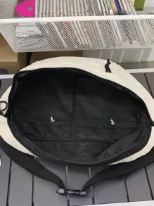 Plaid Pattern Zip Front Waist Bag - Beige - View 4