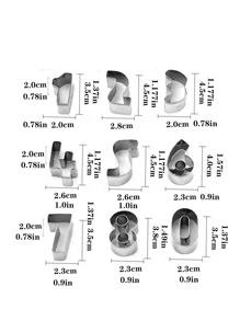 9pcs Stainless Steel Cookie Cutter - Grey - View 2