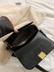 Túi Crossbody Nữ màu trơn Có thể điều chỉnh được Thanh lịch - màu đen - Xem 4