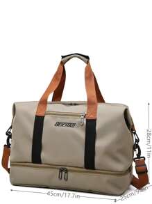 Bolso de viaje de moda de gran capacidad, bolso de mano, bolso para el gimnasio, bolso de fin de semana para negocios, vacaciones, regreso a clases para hombres y mujeres, unisex, estudiantes y equipaje de vacaciones. Bolsa de viaje durante la noche para el regreso a clases, escolar, organizador de viaje para la playa, vacaciones de verano - Caqui - Ver 6