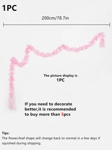 Dây hoa anh đào nhân tạo thêu, dài 2m, gồm 1/3/5/10 chiếc, thích hợp trang trí nhà cửa, địa điểm tổ chức đám cưới, tường phòng ngủ/phòng tắm, sân vườn, tiệc sinh nhật, ngày lễ tình nhân và năm mới. - Hồng - Xem 2