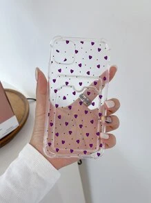 Funda de teléfono con ranura para tarjeta y diseño de corazón, versión internacional, no la versión nacional - Multicolor - Ver 3