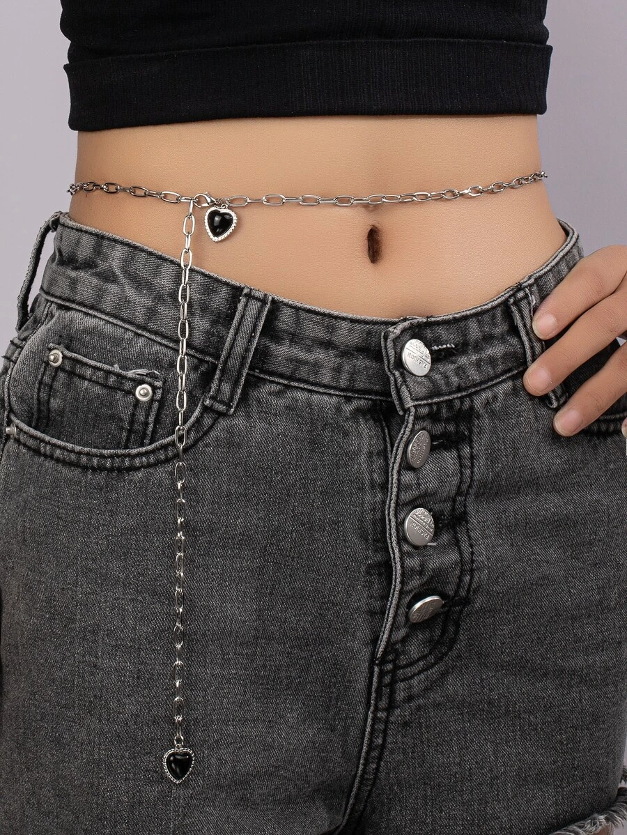 Dây chuyền thắt lưng quyến rũ trái tim - Bạc - Xem 1