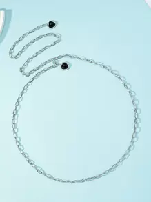 Dây chuyền thắt lưng quyến rũ trái tim - Bạc - Xem 2
