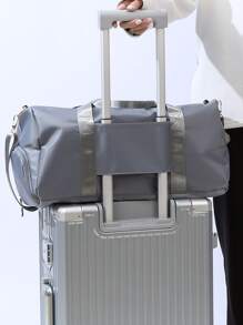 Stitch Detail Duffel Bag - Grey - View 2