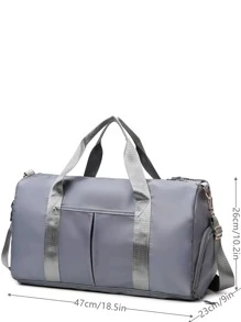 Stitch Detail Duffel Bag - Grey - View 6