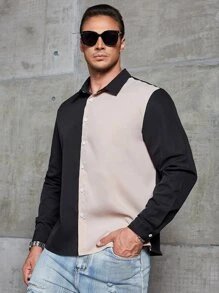 Manfinity Hombres Camisa de dos tonos - Multicolor - Ver 5