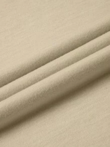 SHEIN EZwear 手和字母圖案T恤 - 米色 - 查看 3