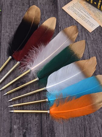 1入組羽毛設計隨機圓珠筆