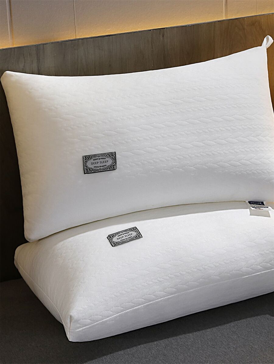 1pc Letter Patch Decor Pillowcase Without Filler - White - View 1