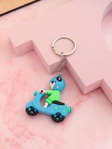 摩托車和人物墜飾鑰匙圈 - 藍色 - 查看 4
