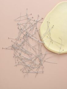 100pcs Metal DIY Earrings Accessory - Silver - View 2