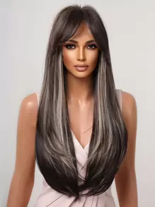 長款直筒人造假髮帶劉海 - 彩色 - 查看 7