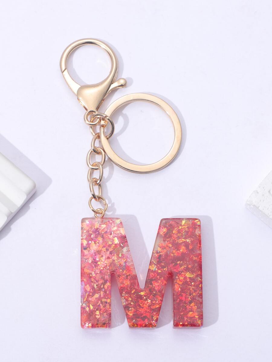 字母墜飾鑰匙圈 - 彩色 - 查看 1