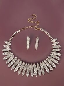 3入組水鑽裝飾首飾套裝 - 金黃色 - 查看 2