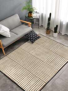 1入組條紋圖案地毯 - 棕色 - 查看 1