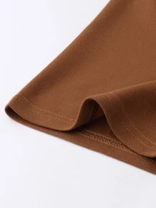 Manfinity Homme Hombres Camisa polo con estampado de corona ribete en contraste - Marrón - Ver 3