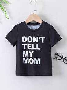 meninos da criança Camiseta gráfico de slogan