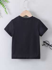 meninos da criança Camiseta gráfico de slogan