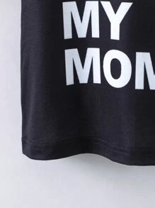 meninos da criança Camiseta gráfico de slogan
