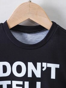 meninos da criança Camiseta gráfico de slogan