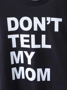 meninos da criança Camiseta gráfico de slogan