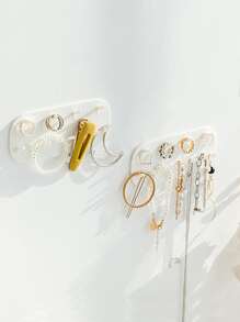 1 pieza Estante de almacenamiento de joya sin perforación - Blanco - Ver 2