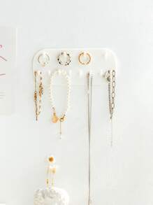 1 pieza Estante de almacenamiento de joya sin perforación - Blanco - Ver 3