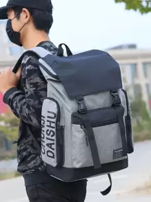 男士釋放扣裝飾學校背包學校用品學生書包學校背包設計師電腦背包書包行李背包健身背包大學生供應高中學生供應初中學生供應國際學生供應高級中學生供應大學生供應商務戶外遠足旅行露營運動父親節禮物夏天 - 灰色 - 查看 2