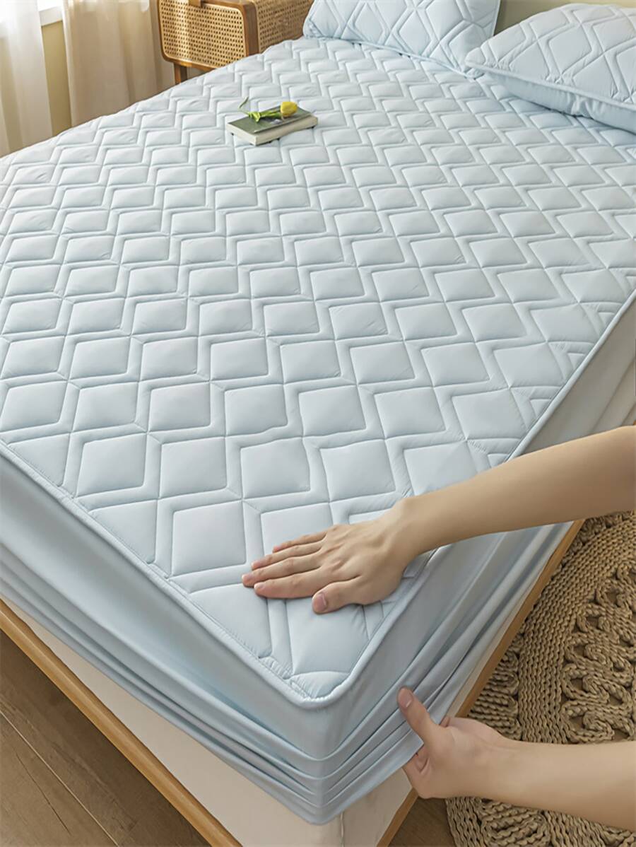 Quilted Detail Fitted Sheet Set Without Filler - Multicolor - View 1