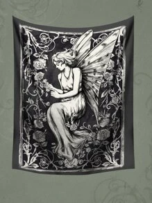 ROMWE Goth Tapiz duende con estampado