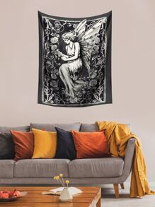 ROMWE Goth Tapiz duende con estampado