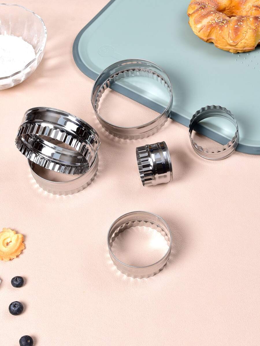 6pcs Stainless Steel Cake Mold - Silver - View 1