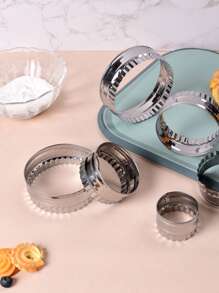 6pcs Stainless Steel Cake Mold - Silver - View 6