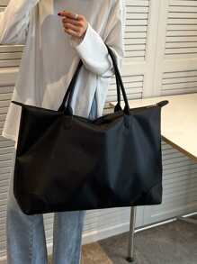 Minimalist Double Handle Duffel Bag - Black - View 1