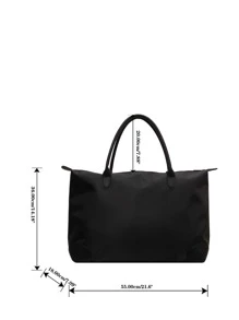 Minimalist Double Handle Duffel Bag - Black - View 2