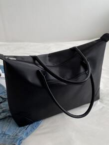 Minimalist Double Handle Duffel Bag - Black - View 3