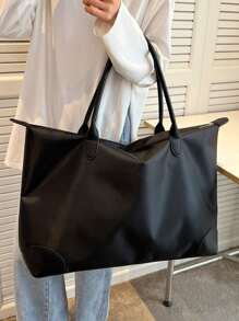 Minimalist Double Handle Duffel Bag - Black - View 4