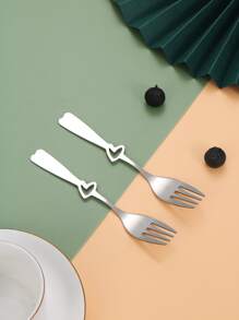 2 piezas Tenedor con adorno de corazón